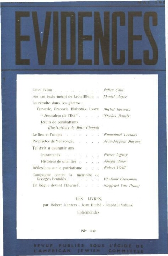 Evidences. N° 10 (Mai 1950)